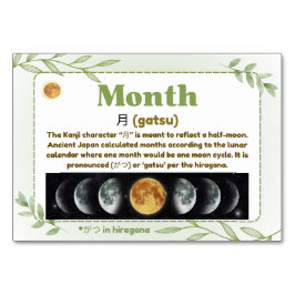 数か月日本の（フラッシュカード） テーブルナンバー