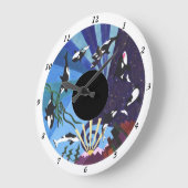 -数と…上昇しているシャチ ラージ壁時計 (傾斜)