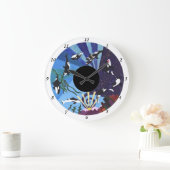 -数と…上昇しているシャチ ラージ壁時計 (ホーム)