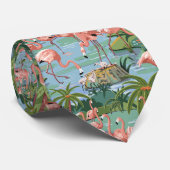 数によるピンクのフラミンゴのペンキ ネクタイ (ロール)