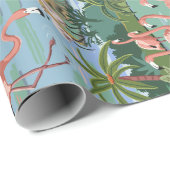 数によるピンクのフラミンゴの礁湖のペンキ ラッピングペーパー (ロールコーナー)