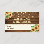 数のキスブライダルシャワー誕生日ゲーム エンクロージャーカード (正面)