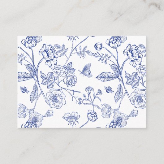 数のキス青ブライダルシャワーゲーム エンクロージャーカード (裏面)