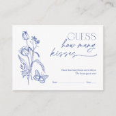 数のキス青ブライダルシャワーゲーム エンクロージャーカード (正面)