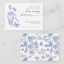 数のキス青ブライダルシャワーゲーム エンクロージャーカード