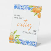 数を推測するかわいこちゃん |赤ちゃんシャワーゲーム 台座サイン (正面)