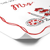 数を推測するキスイタリアン赤ブライダルシャワー ポスター (角)