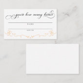 数を推測するキスブライダルシャワーゲームカード プレイスカード (正面/裏面)