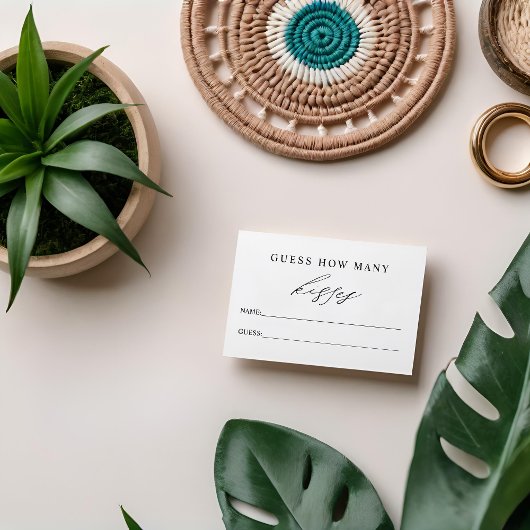 数を推測するキスブライダルシャワーゲームカード 名刺