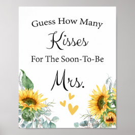 数を推測するキスブライダルシャワー ポスター