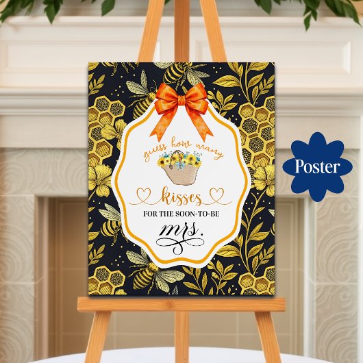 数を推測するキスブライダルシャワー ポスター