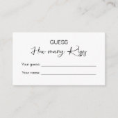 数を推測するキスブライダル エンクロージャーカード (正面)
