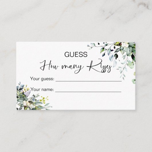 数を推測するキスブライダル エンクロージャーカード (正面)