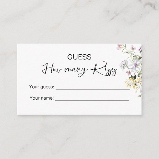 数を推測するキスブライダル エンクロージャーカード (正面)