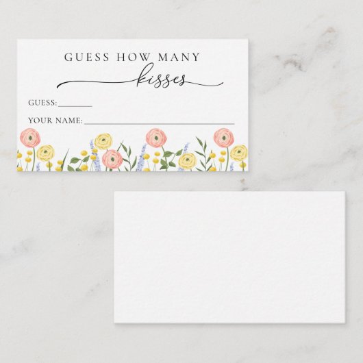 数を推測するキス エンクロージャーカード (正面/裏面)