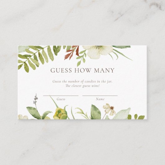 数を推測する野生の植物性ゲームカード エンクロージャーカード (正面)