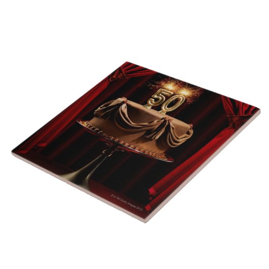 数を用いるステージのお誕生日ケーキ50本の蝋燭 タイル (側面)