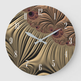 数を用いるチョコレートコーヒー色 ラージ壁時計