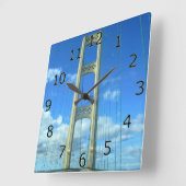 数を用いるマキナック橋の芸術 スクエア壁時計 (傾斜)