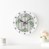 数を用いる日本様式のエレガントな緑のタケ ラージ壁時計 (ホーム)