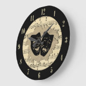 数を用いる旧式な音楽および劇場のマスク ラージ壁時計 (傾斜)