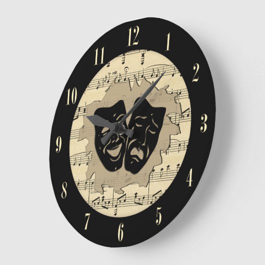 数を用いる旧式な音楽および劇場のマスク ラージ壁時計 (傾斜)