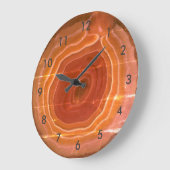数を用いる瑪瑙の切れのオレンジ石造りの時計 ラージ壁時計 (傾斜)