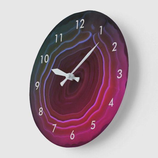 数を用いる瑪瑙の切れのピンクの石の時計 ラージ壁時計 (傾斜)