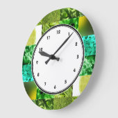 数を用いる緑の写真撮影のコラージュの柱時計 ラージ壁時計 (傾斜)