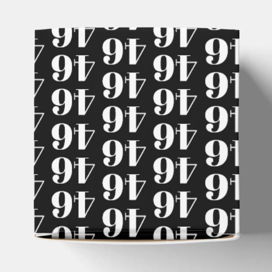 数カスタマイズ付きイニシャルモノグラム黒 フェイバーボックス (上部)