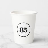 数カスタム白黒円縁ど誕生日 紙コップ (正面)