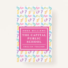 数カラフル小学校数学先生 バッジ