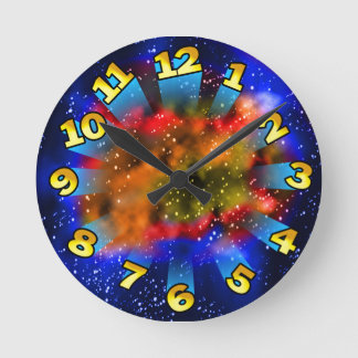 数カラフル数の超飛んでいる新星 ラウンド壁時計