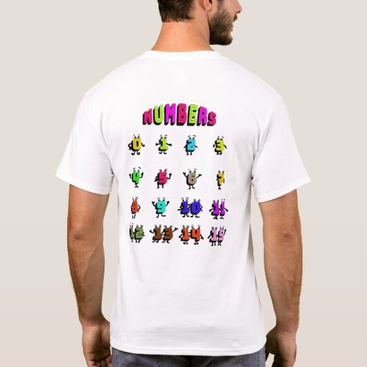 数カラフル数 Tシャツ (裏面)