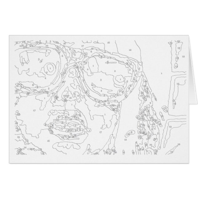 数カードによるペンキ: 落書きの女の子 (正面横)