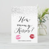 数キスシルバーブライダルシャワーゲーム5x7 招待状 (スタンド正面)