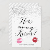 数キスシルバーブライダルシャワーゲーム5x7 招待状 (正面/裏面)