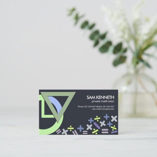 数スタイリッシュ学幾何学記号Motif Tutor 名刺 (スタンド正面)