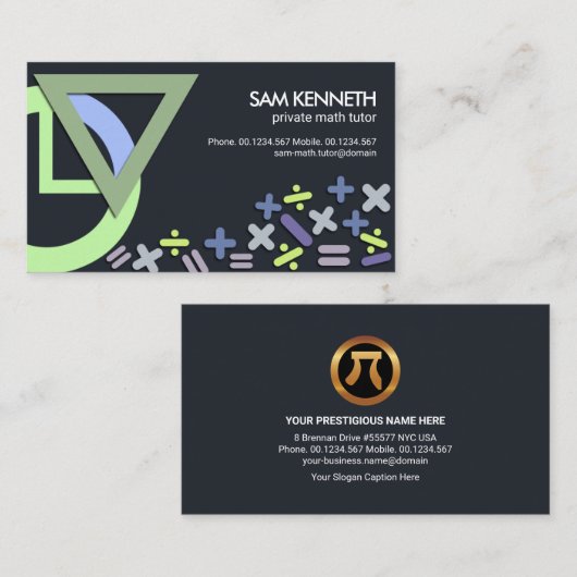 数スタイリッシュ学幾何学記号Motif Tutor 名刺 (正面/裏面)