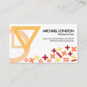 数スタイリッシュ学記号Motif数学教師 名刺 (正面)