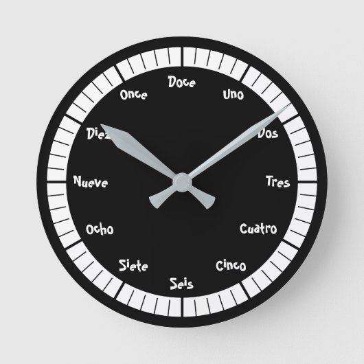 数スペインの数 ラウンド壁時計 (正面)