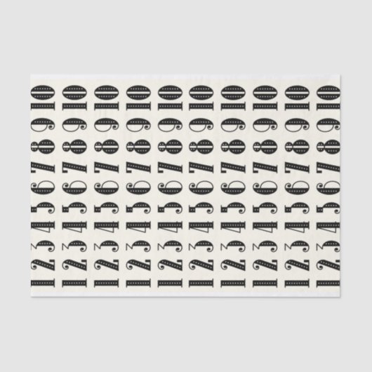 数タイポグラフィのティッシュペーパー 薄葉紙 (正面)