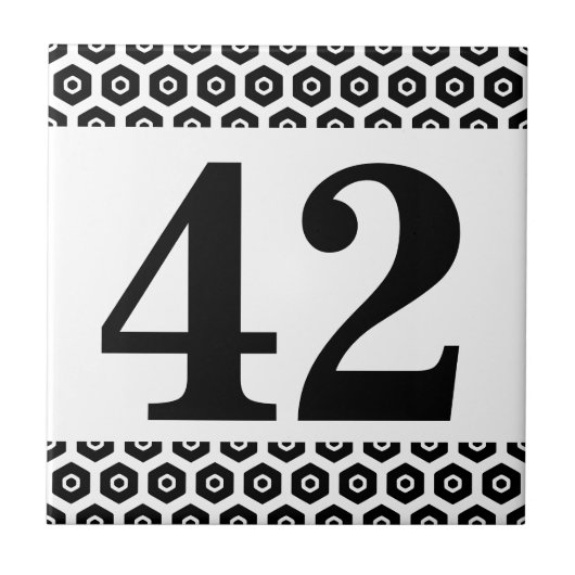 数タイルの六角形のボーダー タイル (正面)