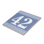 数タイルの幾何学的なボーダー青および白 タイル (側面)