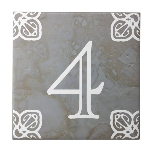 数タイル-石灰岩のスペインのな白 タイル (正面)