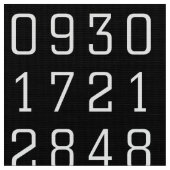 数パターン-黒の白 ファブリック (クローズアップ)