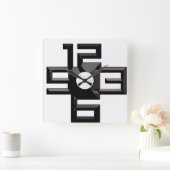 数モダン数 スクエア壁時計 (ホーム)