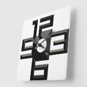 数モダン数 スクエア壁時計 (傾斜)