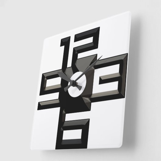 数モダン数 スクエア壁時計 (傾斜)