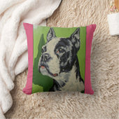数ヴィンテージの枕によるボクサー犬のペンキ クッション (ブランケット)